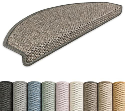 Kettelservice-Metzker Stufenmatten Göteborg kombinierbar mit Teppich Läufer Grau-Braun Halbrund 15er Set