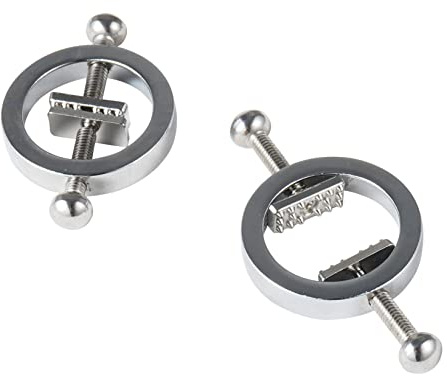 TTAO 2 Pcs Nipple Piercing Brustwarzenpiercing Metall Ringe Einstellbar Schrauben Sexspielzeug für Frauen und Männer