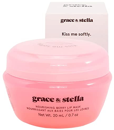 Award Winning Nourishing Berry Lip Mask - Lip Balm For Very Dry Lips - Lip Moisturizer Overnight & Lip Treatment & Lip Sleeping Mask - Vegan Cruelty-Free Lip Care Products by grace and stella