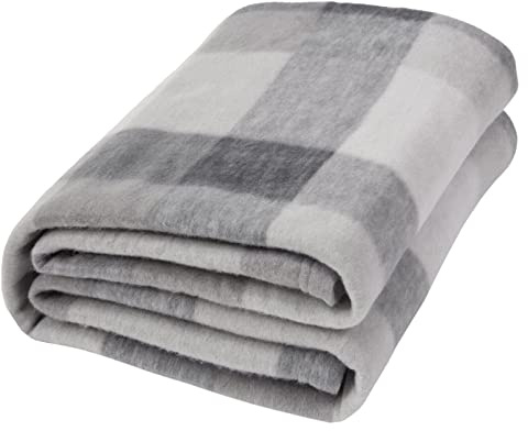 Dreamscene Throws for Sofas Large, Soft Cosy Warm Grey Tartan Check Fleece Blanket for Bed Picnic King Size Blanket Throw Over for Garden Furniture Bed Throw King Size, 200 x 240cm