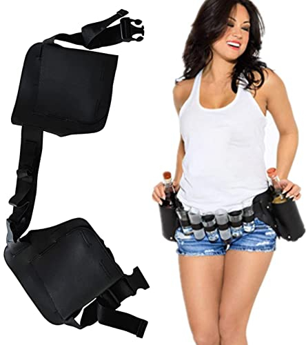 Bexdug Beer Can Holder Belt - Adjustable Waist Strap Beer Belt Holder for Men & Women