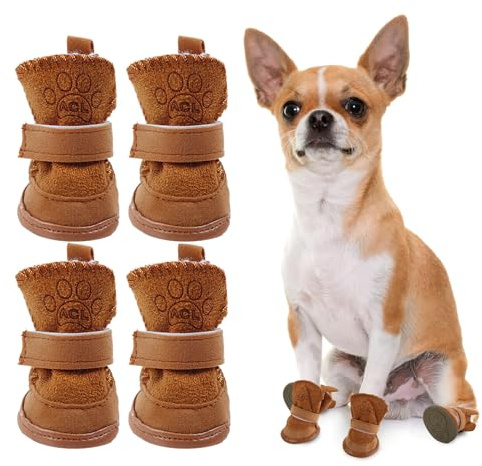 ACTOYS Zapatos y Botas Para Perros Antideslizantes - 4 Piezas Protectores de Patas Para Mascotas Pequeños y Medianos