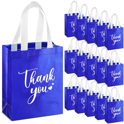 Sweetude Geschenktüten mit Griffen, wiederverwendbar, Vliesstoff, faltbar, für Schule, Abschluss, Hochzeit, Brautjungfer, Geschenke, Königsblau, 25,4 x 20,3 x 10,2 cm, 30 Stück