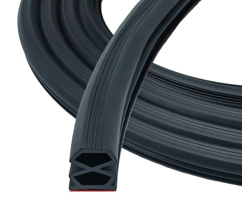 Schwarz Dichtungsband Selbstklebende 10mm x 12mm für Türen Fenster Gummidichtung/Anti-Kollision/Schalldichter/Wasserdichter/6m