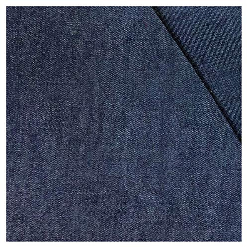 Tvättade Denimtyg 150cm 59 '' Wide 100% Bomull Lätt Klänning Tyg För Kläder, Sy DIY Crafts, Ej Stretch(Color:marinblå)
