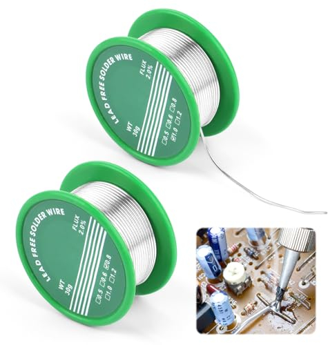 Bleifreier Lötzinn 0,8 mm 30g, Lötdraht 1mm 30g mit Flussmittel Lötzinn, Lötdraht Bleifreier mit Kolophoniumkern für Reparatur Heimwerken von Elektrischen, Elektronischen Lötkomponenten