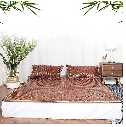 Sommer-Schlafmatte Sommer-Kühl-Isomatte Kühlende Bambusmatratze Für Zu Hause, Sommerschlafmatte, Glatte, Atmungsaktive, Karbonisierte Mahjong-Matratze Bambusmatten-Bett Sommerschlafmatte (Color : A,