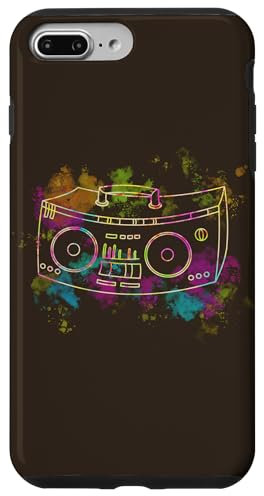 Hülle für iPhone 7 Plus/8 Plus 70er 80er 90er Y2K Ghetto Blaster Bunte Boom Box