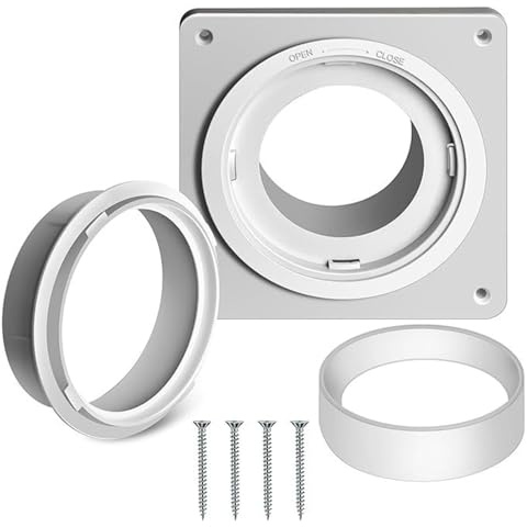 FUXIU Trocknerentlüftungs-Wandplatte mit Schlauch, Drehverschluss, Trocknerentlüftungsanschluss-Set für Wand, Abluftentlüftung, Trockner, Kanalanschluss, Flansch