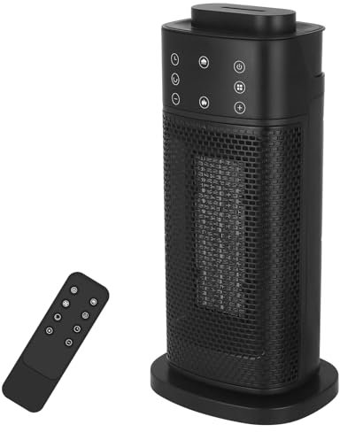 2000W Stufa Elettrica Basso Consumo,Termoventilatore in ceramica silenzioso, con riscaldamento a 3 livelli, funzione timer, doppio utilizzo per caldo e freddo, protezione da surriscaldamento e