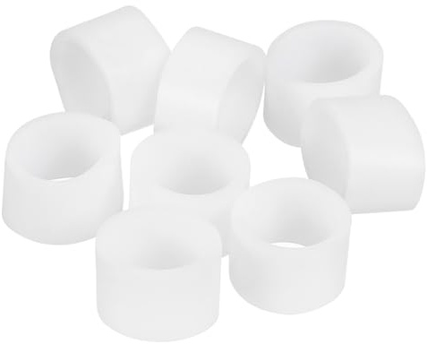 sourcing map 150Pcs Silicone Rubber Bands, 5 x 6mm Rubber Bands Rings Cable Ties Strong Elastic Bands Non-Slip for Cord Wrapping Bag Wraps, White