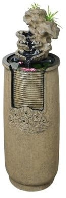 yixinzi-2024 Fuente de pie Cascada de jardín de 115 cm, Fuente de Agua Grande for Interiores, Fuente Independiente Utilizada for Patio, terraza, Porche, decoración del hogar. Fuente Independiente