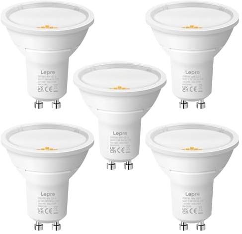 Lepro Ampoule GU10 Class A 3.3W 590lm Blanc Chaud Non-Dimmable Lot de 5