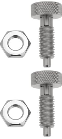 LT Easiyl 2Pcs M10x1.5 Self-Locking Spring Plunger with Knurled Handle Stainless Steel for Chassis Cabinets Appliances Automobiles