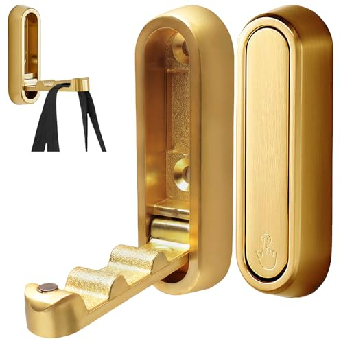 GWAWG Ganchos de pared plegables 2 piezas – Gancho de pared de aluminio plegable 90° ahorro de espacio, ganchos para abrigos no visibles para cocina, baño, dormitorio, oficina, ganchos de pared