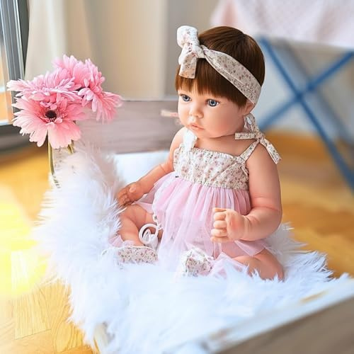 MARÍA JESÚS Bambole Reborn Femmine Tutta in Silicone Vinile Morbido di 2Kg 52cm e Bagnabile,Originali Realistiche,Bambola Femmina che Sembrano Vere