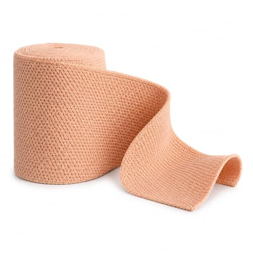 Umbra Medical Italy Visiofleb Benda Compressiva MONOELASTICA – Color Pelle – Latex Free – 7m Estensibile – Morbida e Conformabile – Per Bendaggi, Garze, Fisioterapia – 3 Misure (12cm x 7m)