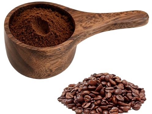 Cuchara de café molido | Cuchara medidora de café de madera de 42 ml, utensilios de cocina, para el hogar, cocina, cafetería, bar, harina de frijoles de té, sal y proteína en polvo