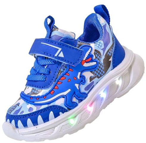 Jasmeko Zapatillas con Luces para Niños, Zapatos Deportivas Niños Deporte Tenis Luz Luminosos (A-Blue,27)