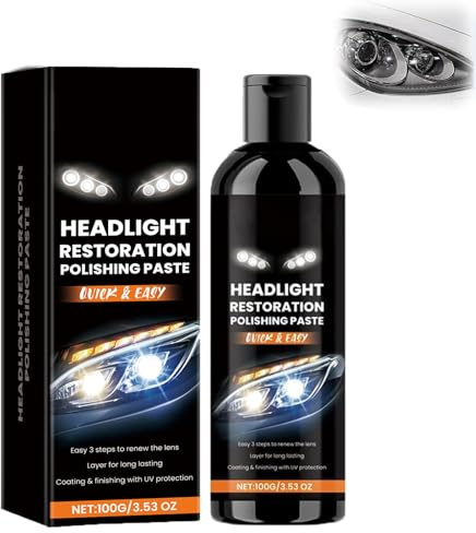 Scheinwerfer-Fleckenentferner-Polierpaste,Auto Scheinwerfer Restauration Kit,Scheinwerfer Polierset Restaurationsspray, Für Lichter Langanhaltende Klarheit (1)