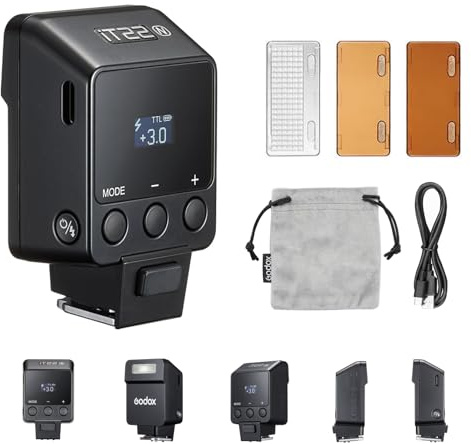 GODOX iT22N TTL Kamerablitz 1/8000s HSS 700 Blitze Bei Voller Leistung 1,5 s Wiederaufladezeit Kamera Speedlite mit magnetischen Diffusoren und Farbfiltern für Nikon Kameras (Schwarz)