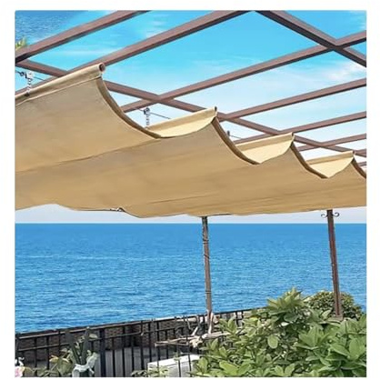 Générique Pare-Soleil imperméable et rétractable en Forme de U pour pergola, terrasse, arrière-Cour – Protection UV, Installation Facile, auvent d'extérieur Durable