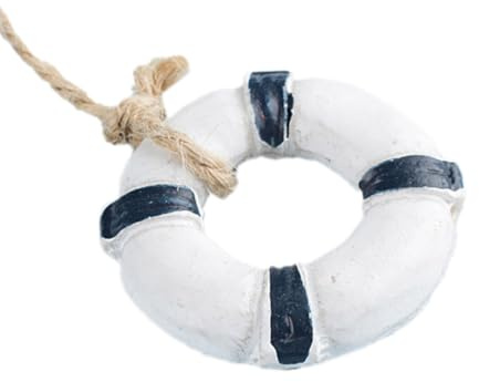 Anevous 5 Stück Maritime Anhänger,Mini Hängedeko mit Juteseil,kleine Nautische Deko zum Aufhängen,Mittelmeer Stil Deko für Wohnzimmer,Schlafzimmer,Balkon,Maritimes Dekoration,Rettungsring Blau