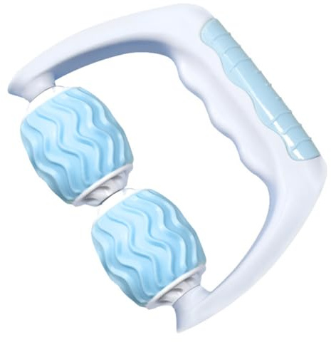 WATIIFUFU Tragbare Handmassagerolle aus Langlebigem Material Ergonomischer Fitness Massageroller für Muskelentspannung an Nacken Armen und Beinen Blau