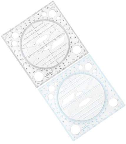 HAPINARY 2 Stück Multifunktionale Zeichenschablonen Kreis und Ellipsenvorlage aus Langlebigem Abs Kunststoff für Kunst Architektur und Schule