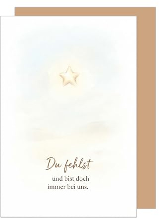 Edition Seidel Premium Trauerkarte mit Umschlag. Beileidskarte Kondolenzkarte Karte Klappkarte Spruch Du fehlst Mitgefühl Erinnerung Anteilnahme Gedenken Trost Hoffnung Kraft (T1251 SW026)