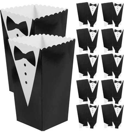 ibasenice 50 Stück Popcorn Eimer aus Papier Große Kapazität Vielseitig Verwendbar Stilvolles Design für Party und Kino Einfache Montage