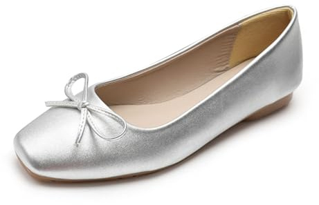 Ballerinas Women's Elegant Leather Foldable Mary Jane Ballerina Wide Sporty Walking Shoes Dance Shoes Classic Barefoot Shoes Comfortable Ballet Shoes Dirndl Shoes