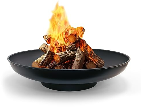 Cuenco de Fuego 90 cm Negro HEAT Outdoor Living - Brasero para el Jardin - Chimenea Exterior & Tonne - 90x90x19 cm