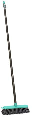 JVL 20-053GY Lightweight Outdoor Hard Bristle Sweeping Brush Broom, Grey/Turquoise