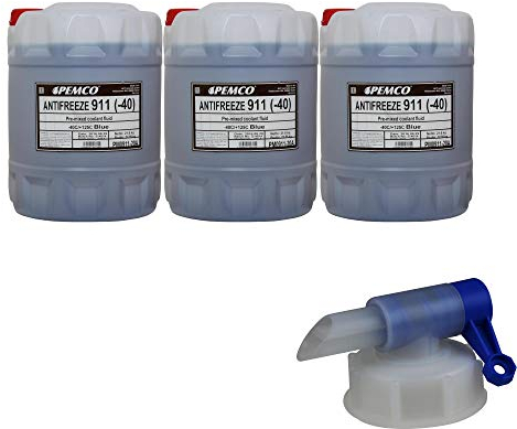 3x 20 L PEMCO Antifreeze 911 Kühlerfrostschutz blau Fertiggemisch + Auslaufhahn Typ G11