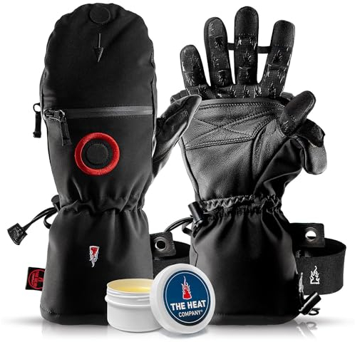 THE HEAT COMPANY - Heat 3 SMART PRO – Die Handschuh Innovation – Fingerhandschuhe und Fäustling in Einem - No.1 Fotohandschuhe, Outdoor, Skifahren – Schwarz, Größe 8, Damen, Herren