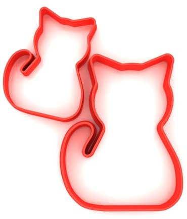 Custom Cutters Cat Shape Cookie Cutters | Set of 2 Plastic Cutters for Baking, Fondant, Clay, Pastry, Icing, Jewellery (5CM + 8CM)