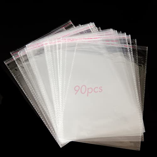90 stück Cellophantüten Durchsichtige Selbstklebende. OPP-Plastiktüten mit Siegelnaht und Belüftungsloch für Süßigkeiten, Geschenke, Schmuck, Karten, Bonbons, Pralinen, Fotos.