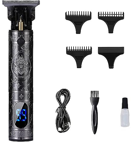 Ten-Tatent Hair Clippers Men, Hair Trimmers, T-Blade Trimmer, Cordless Rechargeable Grooming Kits, Zero Gapped Detail Beard Shaver with 4 Guide Combs,Quality Assurance，Grey