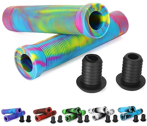 1 par 145 mm handtag för freestyle skoter, MTB, BMX, cykelstyre - 22 mm mjuk TPE halkfria med engelsk bult för skoter PRO, MTB, BMX, stigande, cyklar, skotrar