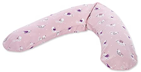 Theraline Komfort Stillkissen | gefüllt mit sandfeinen Perlen | inkl. Außenbezug Vöglein rosè | 180 cm