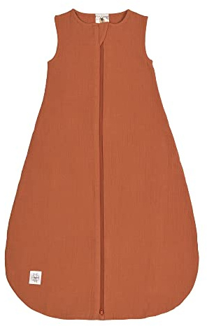 Casual Baby sommarsovsäck utan ärmar Muslin bomull GOTS certifierad unisex/muslin sovväska rost, storlek 74/80 7–12 månader