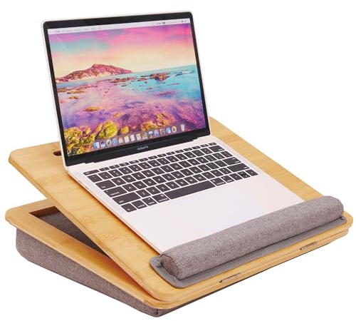 COIWAI Laptop-Schreibtisch, tragbarer Knietisch, mit Kissenkissen, passend für Laptops bis zu 15.6 Zoll, Studenten als Computer-Laptop-Ständer, Buch-Tablet