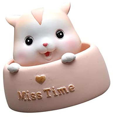 ihreesy Car Shaking Head Ornament,Resin Cartoon Nodding Head Car Dashboard Ornament Creative Love Animal Shape Desktop Ornament Decoration Accessories,Open Eyes