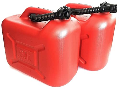 2 x Kanister 20L Kunststoff ROT ECO Reservekanister -K&B Vertrieb- Benzinkanister Dieselkanister ÖlKanister Kraftstoffkanister inkl. Ausgießrohr UN-Zulassung 1004