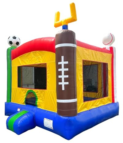 HeroKiddo - Commercial Grade Sports Bounce House for Kids and Adults (with Blower), Basketball Hoop, Indoor Outdoor, Birthday Party, Rental Quality,