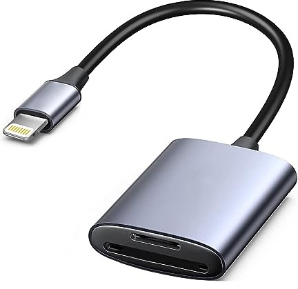 Naiyal Adaptateur Lightning vers SD et TF double fente pour carte, certifié Apple MFi, lecteur de carte mémoire Micro SD/SD pour iPhone 14 13 12 11 Pro Max XS XR X 8 iPad, Plug and Play