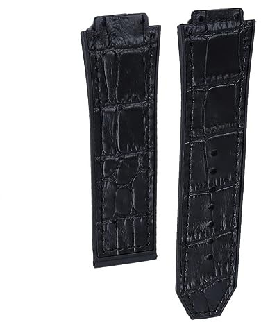 dayeer 25 * 17mm Kuh Leder Gummi Zurück Armband Für Hublot Big Bang Uhrenarmband Mit Schmetterling Schnalle Ersatz Zubehör