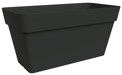 Nicoli Macetero rectangular Arke cajón 8380 cm 78 x 38 x 38 x 38 cm, maceta grande de interior exterior, de polietileno, maceta para flores y plantas (antracita)