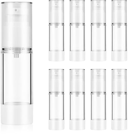 YiliYa 8 Piezas Botella de Presión de Vacío, 30ml Bote Airless Dispensador de Bomba Contenedor de Bomba de Cosmético para Loción Crema Facial Crema de Manos